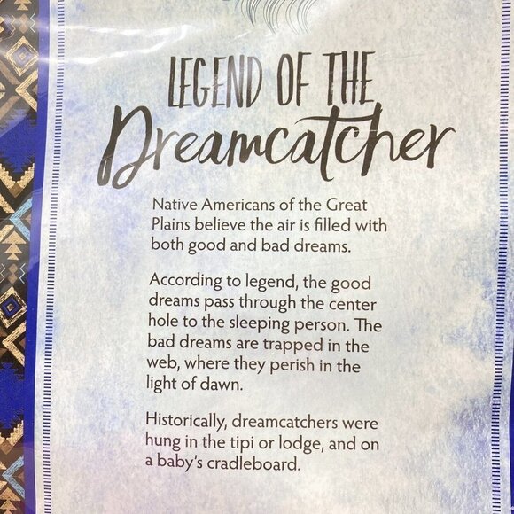 Lakota Sioux Dream Catcher St. Joseph's Indian School 6" Hoop 14" Long Feathers - Picture 5 of 6